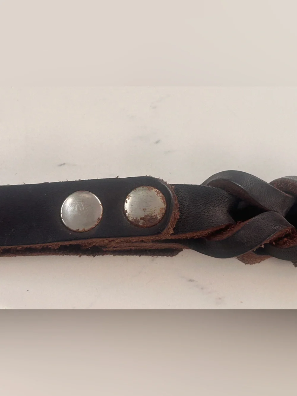 Braided Leather Dog Leash Wrist Strap - Brown